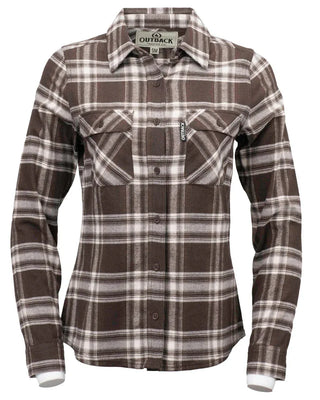 Outback Trading Co (NZ)  Women's Cotton Plaid Shirt Brown / SM 40312-CHO-SM